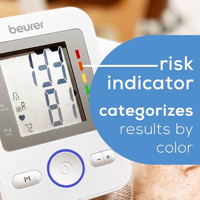 Beurer BM31 Upper Arm Blood Pressure Monitor for Home Use, Large Cuff | Automatic & Digital, 2-Users, XL Display, Irreg. Heartbeat Detector, Universal Cuff Circ. 8.7”-16.5”