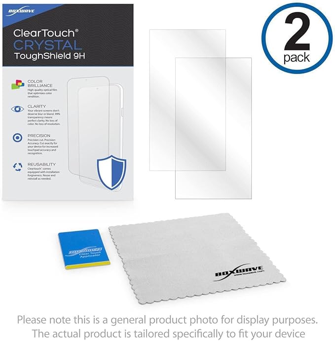 BoxWave Screen Protector Compatible with Skylight Calendar (15 inch) - ClearTouch Crystal ToughShield 9H (2-Pack), Clear 9H Tough Flexible Film Screen Protector
