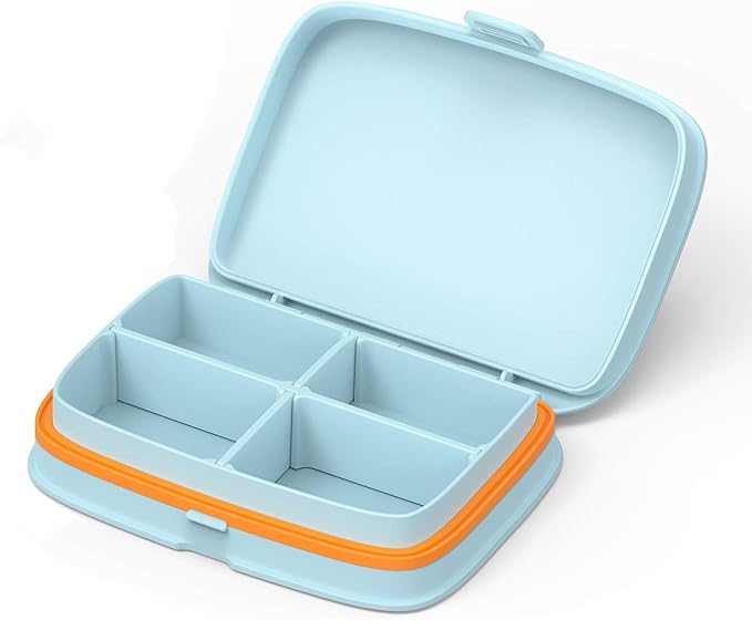 Slim Pill Case - Portable Pill Organizer with Removable Compartments - Leakproof Pill Holder for Daily Medication