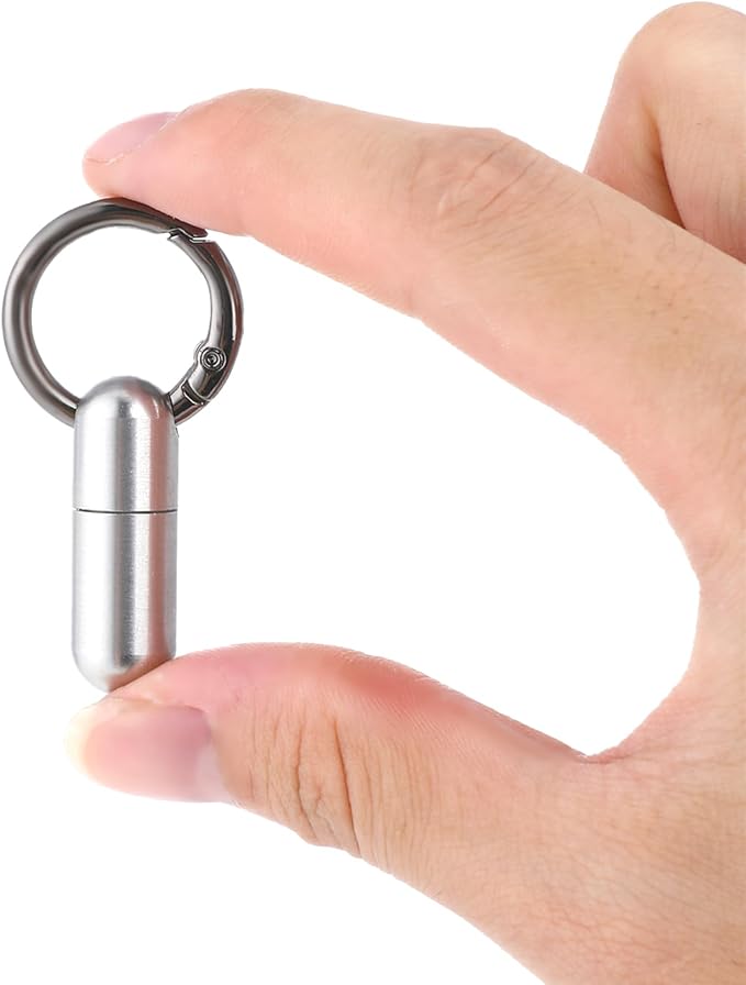Small Pill Case Micro Pill Holder Keychain Portable Pill Container Waterproof Pocket Pill Organizer Tiny Pill Holder Bottle for Outdoor Travel Purse Pocket Emergency Medicine