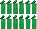 Multi-Use Airtight Empty Pill Bottles with Hinged Lids, 13 Dram Plastic Bottle Organizer for Supplements, Vitamins & Medicines, 12 Pack (Lime Green Opaque)