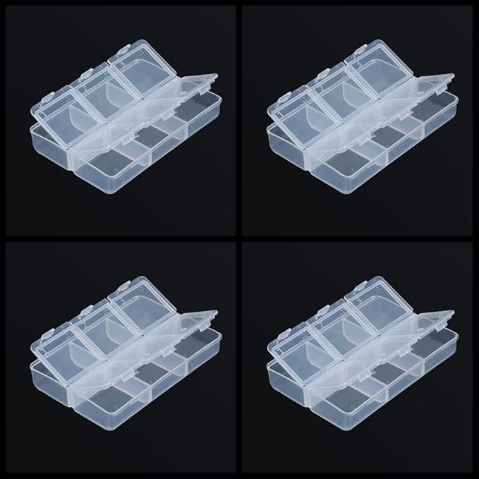 HomeSoGood 4 Pack Clear Weekly Pill Case Storage Box Transparent Travel Pill Organizer Container