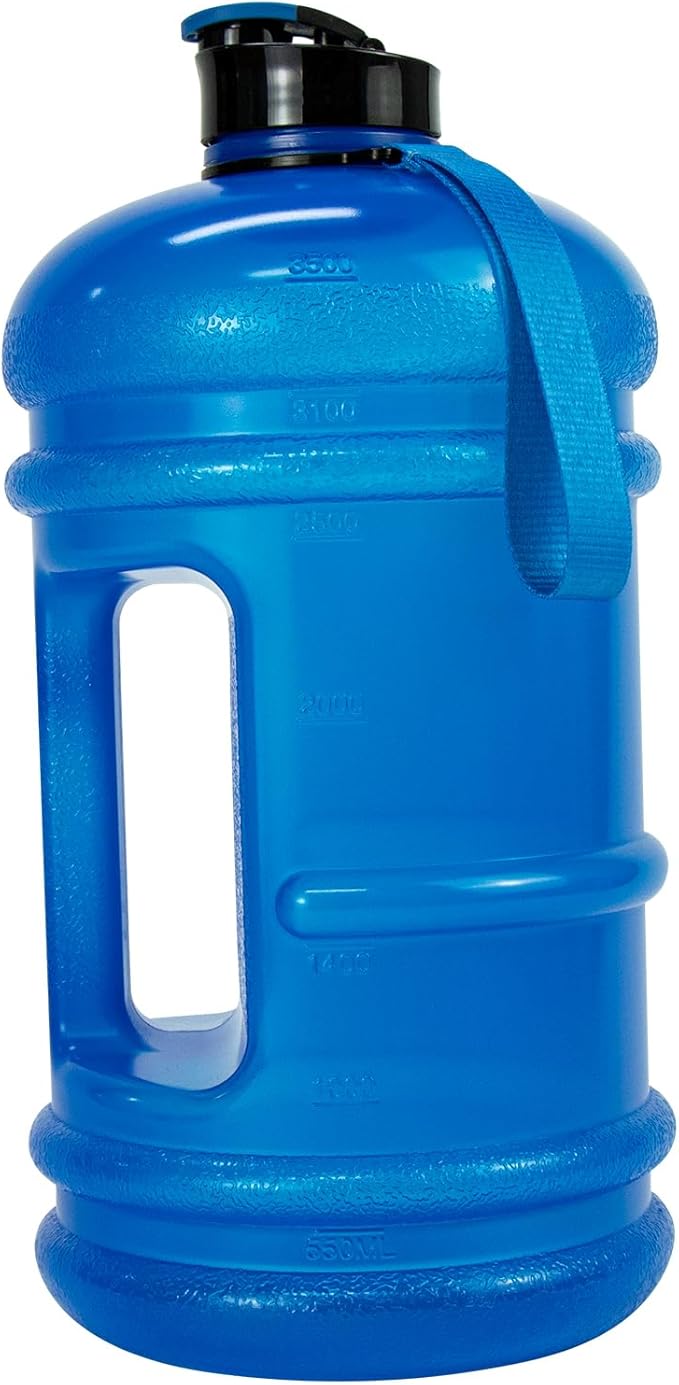 TOOFEEL 1 Gallon Water Bottle,Leakproof,Bpa Free,Dishwasher Safe,128 oz Large Water Jug wiht Handle,Travel & Camping & Sports & Gym Water Bottle For Men and Women - Transparent Dark Blue