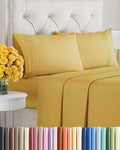 Full Size 4 Piece Sheet Set - Extra Soft, Breathable & Cooling Sheets - Hotel Luxury Durable Bed Sheets for Women & Men - Deep Pockets, Easy-Fit & Wrinkle-Free Sheets - Mustard Oeko-Tex Bed Sheet Set