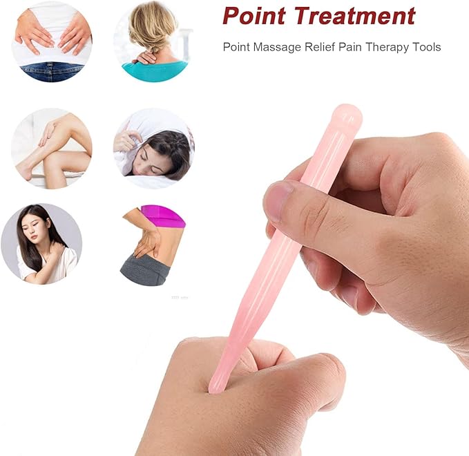 ideayard Acupressure Pen for Facial Skin Care-Deep Tissue 2Pcs Crystal Massage Tool-Point Massage Relief Pain Therapy Stone Tools Relaxing Trigger Self-Massage