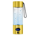 Hydrogen Water Bottle - 5000 PPB in 8 Minutes, Cyclic Mode for 8 Hours, Self Clean, Aluminum & Glass, for Travel Sports Office Home, Gift for Father Mom Family Friends Clients(Gold, 12Oz)