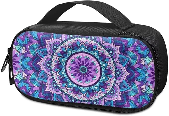 Mandala Flower Diabetic Supplies Travel Case, Storage Carrying Bag for Diabetes Testing Kit, Blood Glucose Monitor Meters, Test Strips, Medication, Lancets, and Other Diabetic Supplies