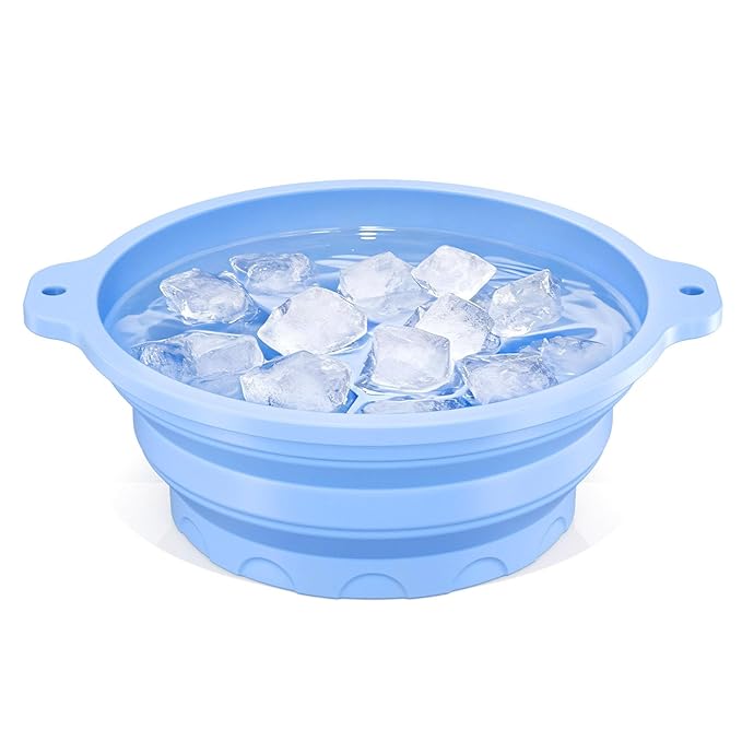 Foldable Silicone Face Ice Bath Bowl with Built-in Ice Tray, Cold Therapy Facial Basin for Skincare, Silicone Ice Plunge Bowl for Skin Tighteni