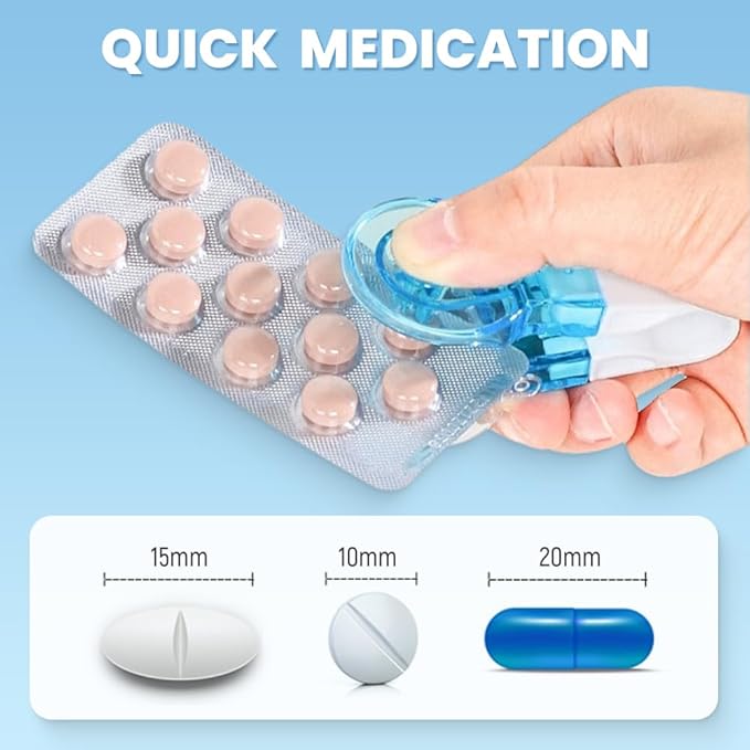 Pill Popper, 2025 Portable Pill Taker Remover Pill Extractor Tool Pill Popper Tool Blister Pack Opener Popper Assistance Tool Portable Pill Taker Household Gadgets for The Elderly, Disabled (4Pack)