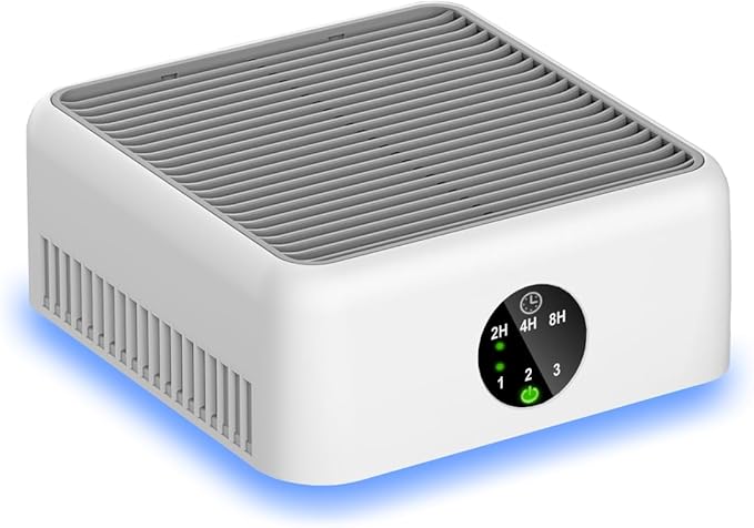 Air Purifiers for Home,True HEPA Small Air Purifier for Dorm Room, Up to 615 Ft²,15dB Quiet,for Smoke Odors,Portable Mini Air Purifier,Desk Air Filter for Office, RV,Bedroom,Travel (Elegant White)