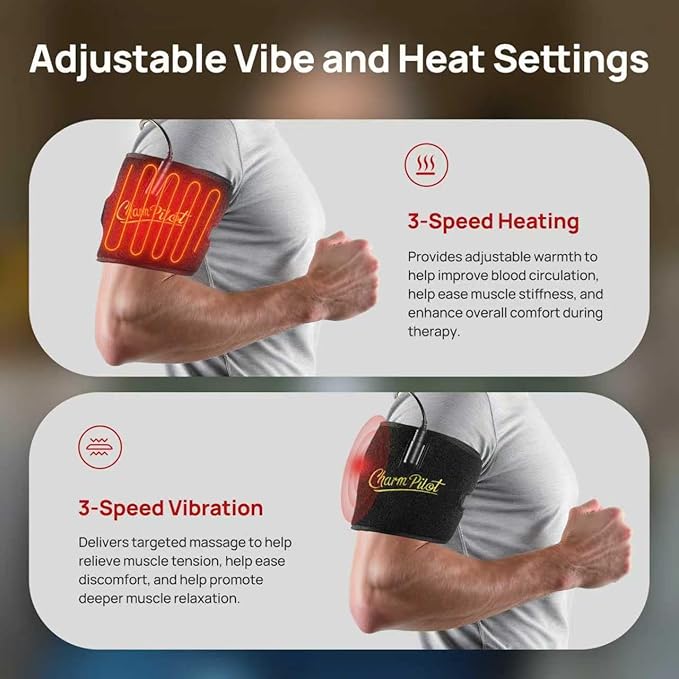 Red Light Therapy Pad for Arms with Heating and Massage, Infrared Light Therapy Device for Ankle and Wrist 660nm&850nm, Adjustable Timer, for Arms to Muscle Relaxation(Black)