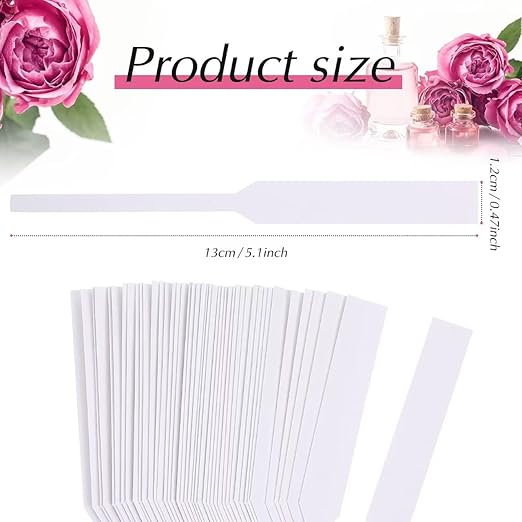 200 PCS Perfume Test Strips Disposable White Perfume Tester Strips Essential Oils Test Card Blotter Paper for Perfume Fragrances Scents Testing