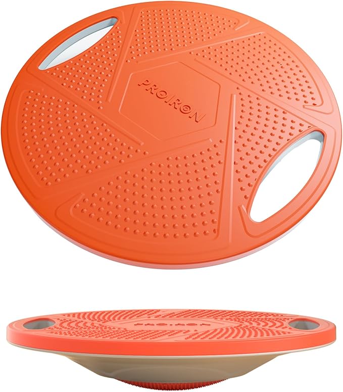 PROIRON Upgraded Wobble Balance Board, 16.34”TPE Non-Slip Stability Board, Portable Exercise Balance Trainer with Handle for Home Gym, Standing Desk, Core Training & Physical Therapy for Adults Kids