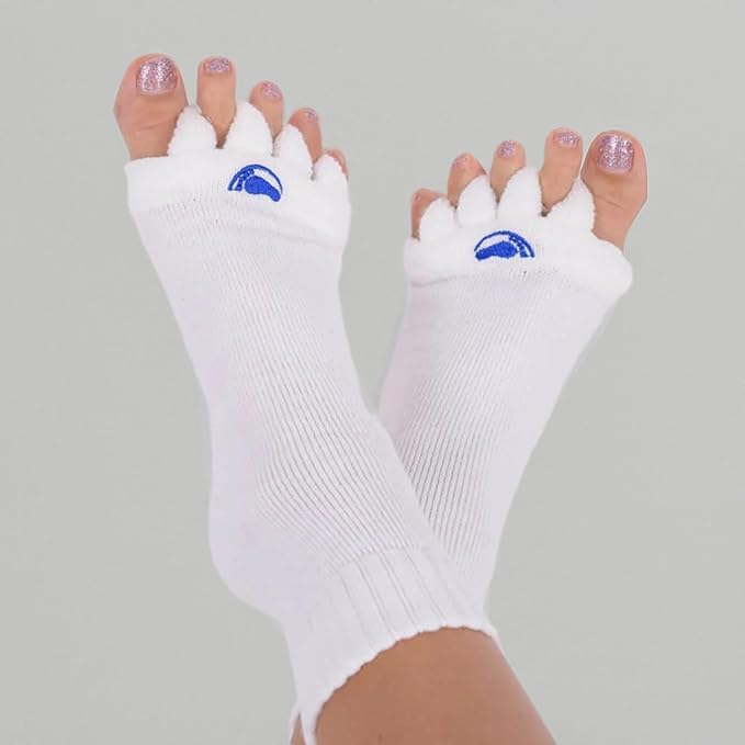 My Happy Feet Foot Alignment Socks with Toe Separators – Holiday Socks for Women & Men - Cozy Christmas Gift Idea