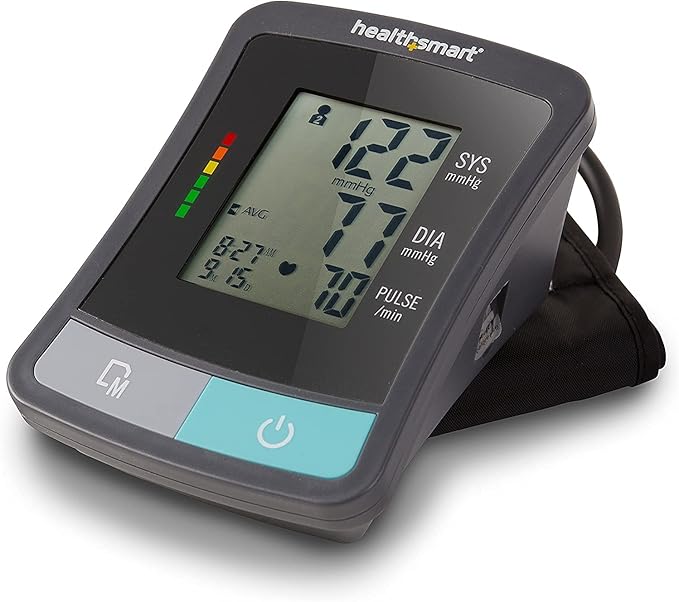 HealthSmart Digital Standard Wrist Blood Pressure Monitor with Automatic Adult Cuff That Displays Pulse Rate and Irregular Heartbeat Stores up to 60 Readings for 2 Users