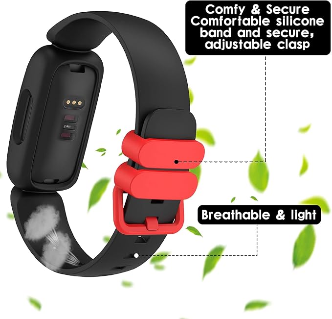 Silicone Bands for Fitbit Ace 3,Waterproof Soft Replacement Bands for Ace 3 Bands for Kids Boys Girls Bracelet Accessories Sports Band for Fitbit Ace 3 Activity Tracker(Black Red Blue)