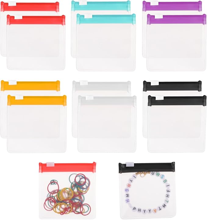 12Pcs Pill Pouch Bags Zippered,Pill Pouch Set,Travel Medicine Organizer,Reusable Baggies Clear Plastic Self Sealing Medicine Bag,for Pills and Small Items(Multicolor)