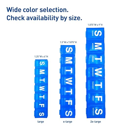 EZY DOSE Weekly (7-Day) Pill Organizer, Medicine Planner with Large Compartments for Easy Pill Removal, BPA-Free Vitamin Box, Travel-Friendly Pill Case, Durable & Portable, Color May Vary