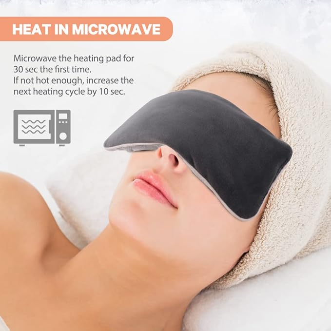 Lavender Weighted Eye Pillow for Yoga, Microwavable Moist Heat Eye Compress Mask Pillow with Washable Cover for Relaxation, Sleeping, Meditation, Yoga, Spa, Migraine Relief