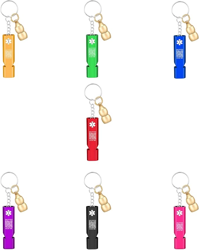 Brass Gourd Pill Storage Case Keychain with Customizable QR Code and Emergency Whistle – Waterproof Medical Organizer for Travel, Fitness, and Daily Safety