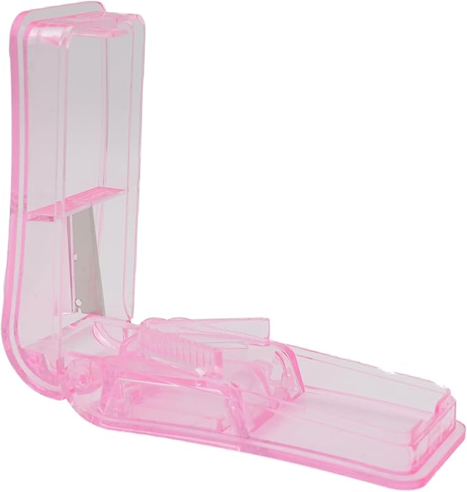 Pill Cutter, Splitter, Organizer for Pills/Supplement/Medication 2 Pcs (Pink)