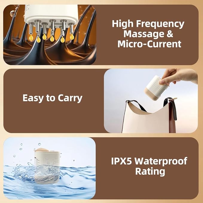 Scalp Massager and Hair Applicator, Scalp Applicator Brush for Hairs Growth & Care, Electric Massage Comb, Suitable for Home, Travel