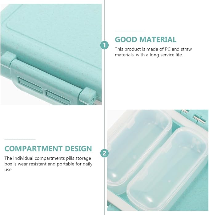 Small Pill Organizer Box 3Pcs Travel Pocket Removable 3 Compartments Portable Daily Mini Pill Case Holder for Purse Fish Oil