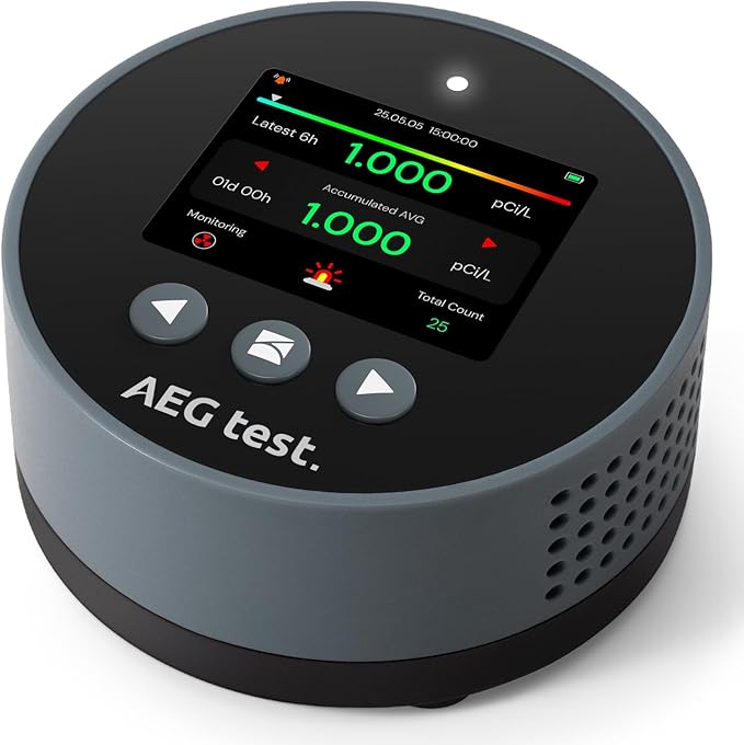 HOUND-1085 Radon Detector for Home, Basement & Nursery, Long-Term Continuous Radon Monitor for Family Lung Health, Rechargeable with 45-Day Battery Life, Audible/Visual Alarms, pCi/L or Bq/m³