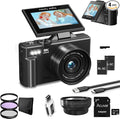 4K/5K Digital Camera for Photography & Video – UHD Vlogging Camera with WiFi, Autofocus, 3" Flip Screen, 18X Zoom – Compact Creator Kit with Lens, Filters & Case (Black)