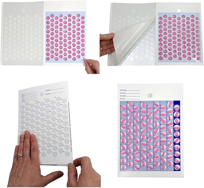 90 Day / 3 Month Cold Seal Medication Pill Blister Cards, One Piece Disposable Easy to Use Blister Pack for Pill, Medicine and Vitamins, Ideal for Summer Camps, Pharmacists, Caregivers (Pack of 12)