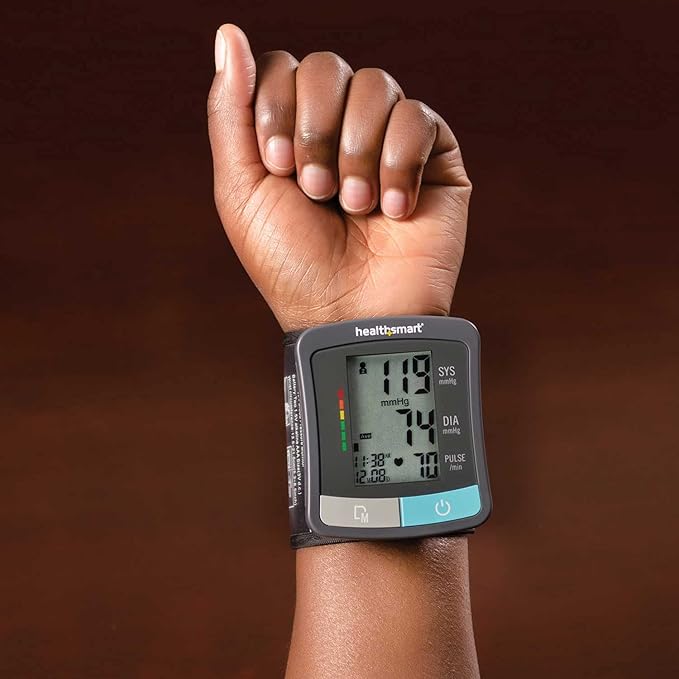 HealthSmart Digital Standard Blood Pressure Monitor with Automatic Cuff That Displays Pulse Rate and Irregular Heartbeat, Stores up to 120 Readings for 2 Users