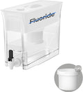 Waterdrop Fluoride-Reducing Water Filter Dispenser, 35-Cup, 150-Gallon Long-Life, Large Capacity, Reduces Chlorine, PFOA/PFOS and More, BPA Free, White (with 1 Filter)