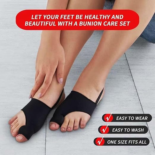 2PCS Bunion Corrector for Women & Men,Big Toe Separators-Bunion Splint-Bunion Pads-Hammer Toes Straightener-Toes Spacers Pain Relief, Comfortable & Breathable for Day/Night