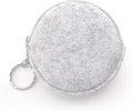 Pill Box Protective Bag Felt Coin Purse Zipper Round Daily Pill Cases Bag pill organizer storage bag (Light Grey Bag)