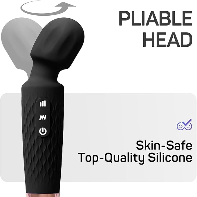 Personal Massager - 4H Max Runtime & Ultra-Quiet - Waterproof - 20 Modes 8 Speeds for Deep Tissue Back Massage, Post-Workout Recovery and Neck Muscle Relaxation（LX-Blcak）