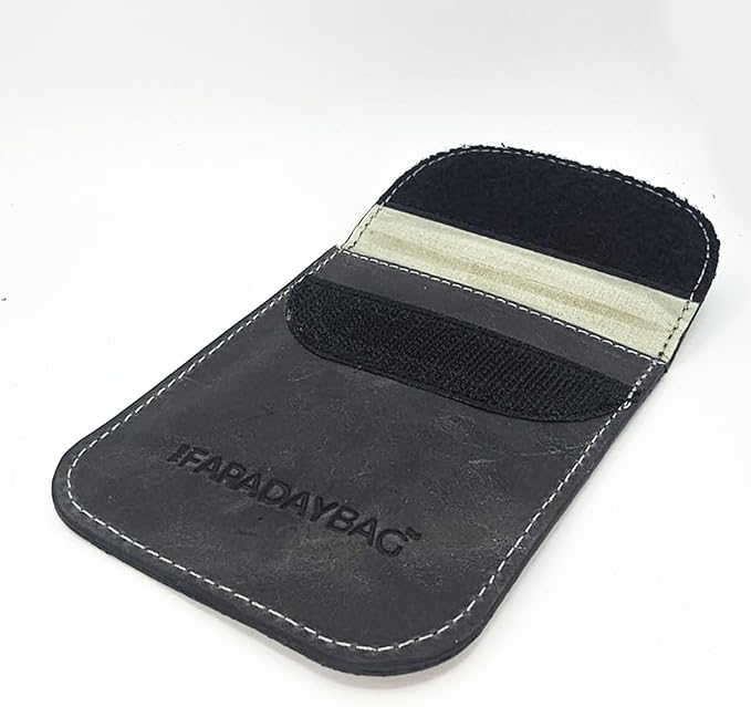Faraday Key Fob Protector - Real Leather Premium Signal Blocking Pouches - RFID Blocking Car Key Security Shield