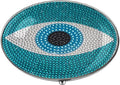 Retro Blue Lucky Amulet Evil Eye Art Photo Painting Pill Box - Charm Pill Box - Glass Candy Boxt, 40, Silver