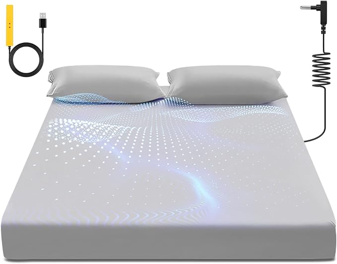 Grounding Sheet, 90% Organic Cotton+10% Pure Silver Organic Fitted Grounded Sheet for Improved Sleep, Earth Connecting Bedding - Healthy Sleep Therapy (Gray, (78.1 * 80.2 * 15.1inch))