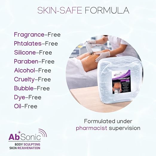 Absonic Clear Conductive Gel for Ultrasound, Cavitation Machine, Laser Hair Removal & RF Devices – Body Sculpting Gel 5 Liter (1.3 Gallon) Bulk Refill – Paraben-Free, Hypoallergenic
