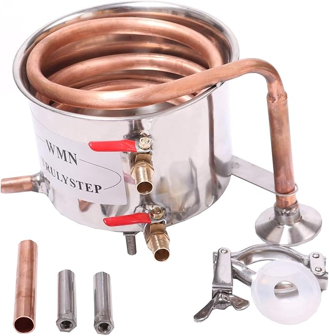 2 Pots Stainless Steel Still 3Gal/12Liters Water Alcohol Distiller Home Brew Kit Wine Making Supplies for DIY Brandy Whisky Vodka Distilled Water, Silver
