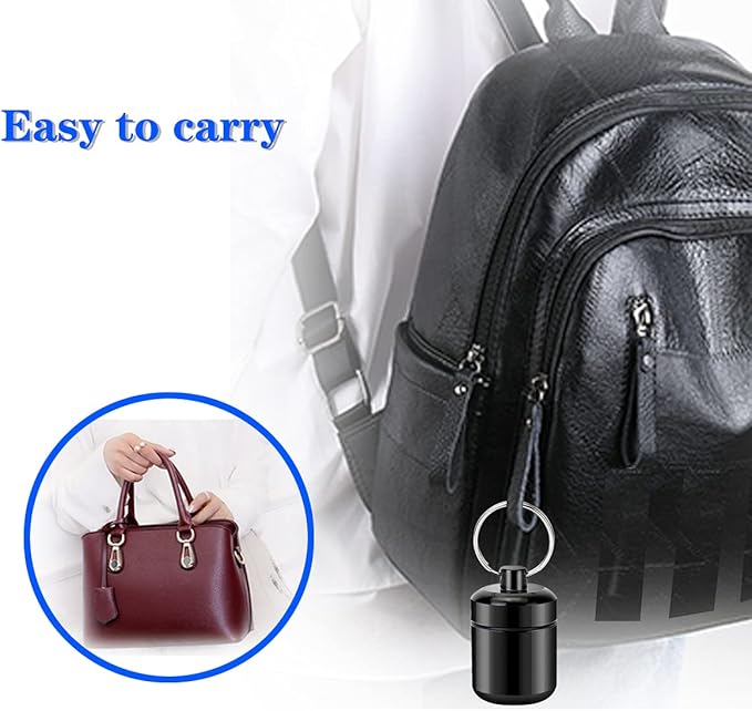Pill Holder Keychain Container,Portable Aluminium Alloy Waterproof Pill Boxes for Purse Pocket,Small Pill Cases for Outdoor Travel Camping Daily Use-3PCS