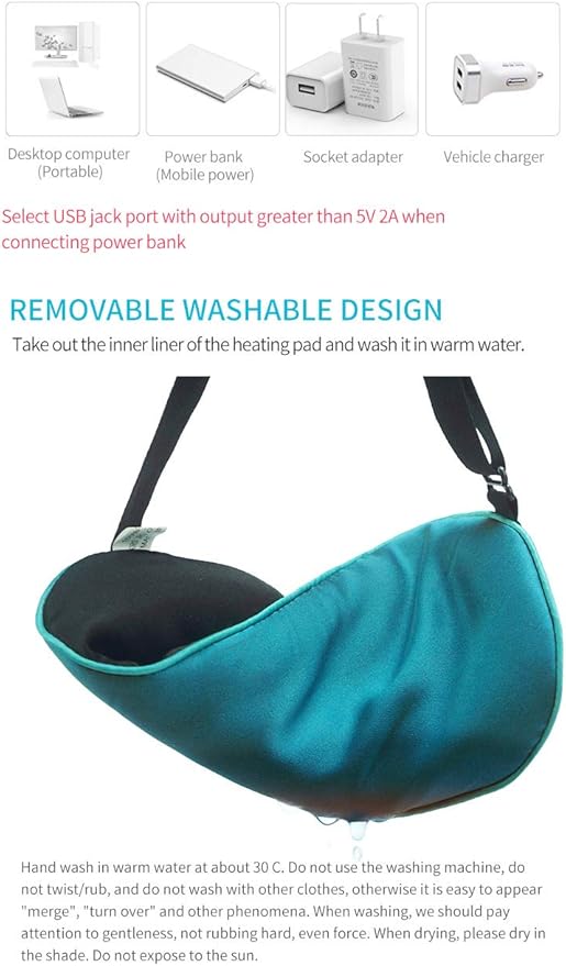Real Silk Heated Eye Mask, Reusable USB Electric Soft Sleeping Mask with Temperature and Time Control, Comfortable Heating Steam Blindfold for Eyes Relax - Peacock Blue