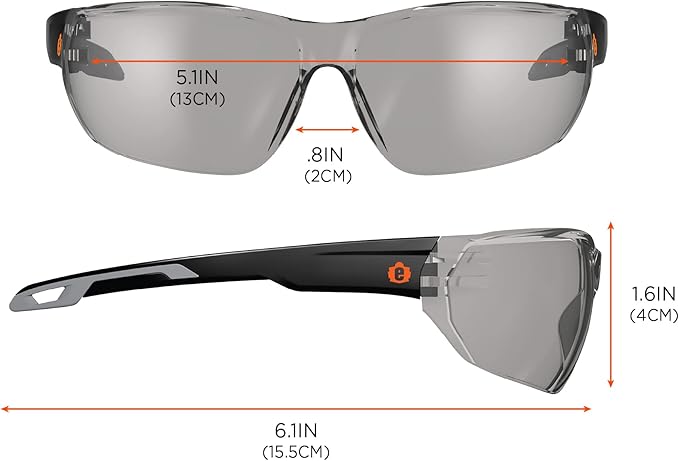 Ergodyne Skullerz VALI Frameless Safety Glasses, Lightweight, Anti Fog