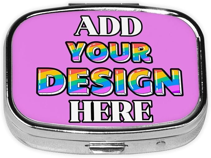 Custom Travel Medicine Organizer, Medicine Pill Box Case Container Travel Pill Holder Vitamin for Purse Med Wallet Portable Mini Pastillero Square, Violet, Customized Gifts