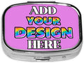 Custom Travel Medicine Organizer, Medicine Pill Box Case Container Travel Pill Holder Vitamin for Purse Med Wallet Portable Mini Pastillero Square, Violet, Customized Gifts