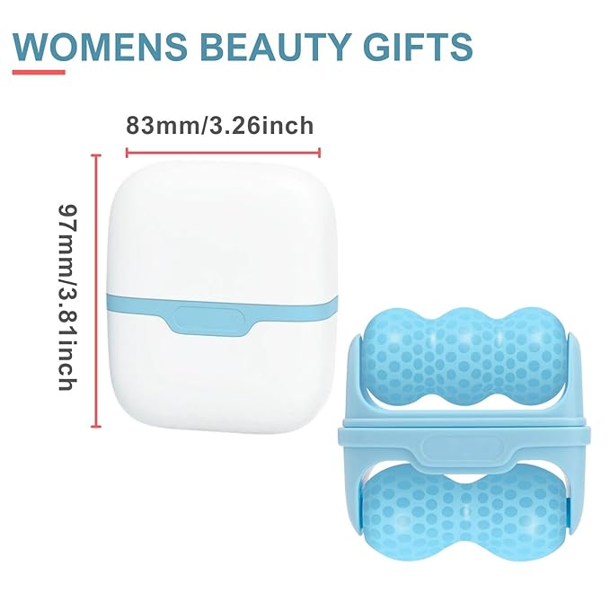 Ice Roller for Face Cooling Massager for Puffiness, Wrinkle Reduction & Migraine Relief – Portable, Reusable – Ideal for Women & Men(Blue)