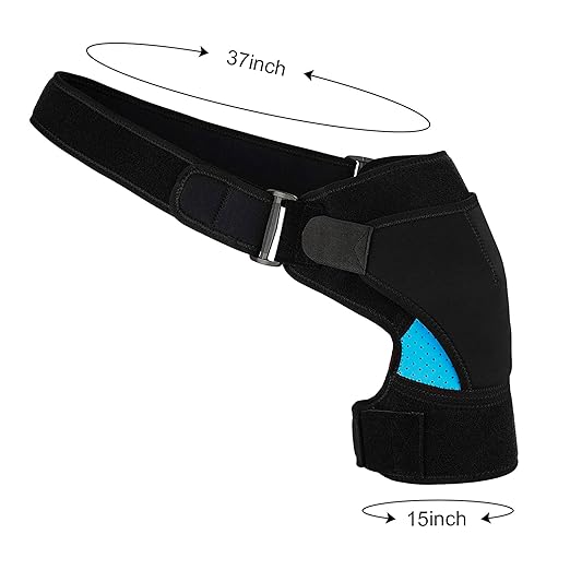 Shoulder Support Brace Rotator Cuff Pack Wrap Hot/Cold Ice Gel Pack Shoulder Heating Pad Shoulder Sling Ice Bag for Injuries Sprains Fractures Adjustable Compression Sleeve