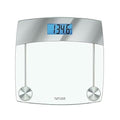 Taylor Digital Scales for Body Weight, Extra High 440 LB Capacity, Unique Blue LCD, Stainless Steel Accents Glass Platform, 12.4 x 12.4 Inches, Clear