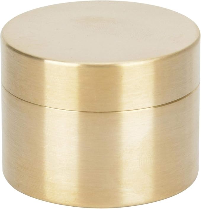 Ejoyous Brass Pill Box, Mini Round Shape Waterproof Dustproof Solid Brass Container Holder Metal Pill Container for Purse Pocket Travel, Small Outdoor Survival Pill Storage Case