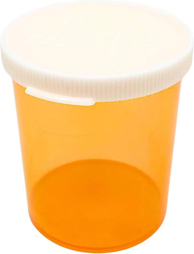 Five Star Supplies Snap Cap Plastic Pill Bottles - Easy Open Snap Cap - Pill Container Prescription Vial (Amber, 20 DRAM 300 ct.)